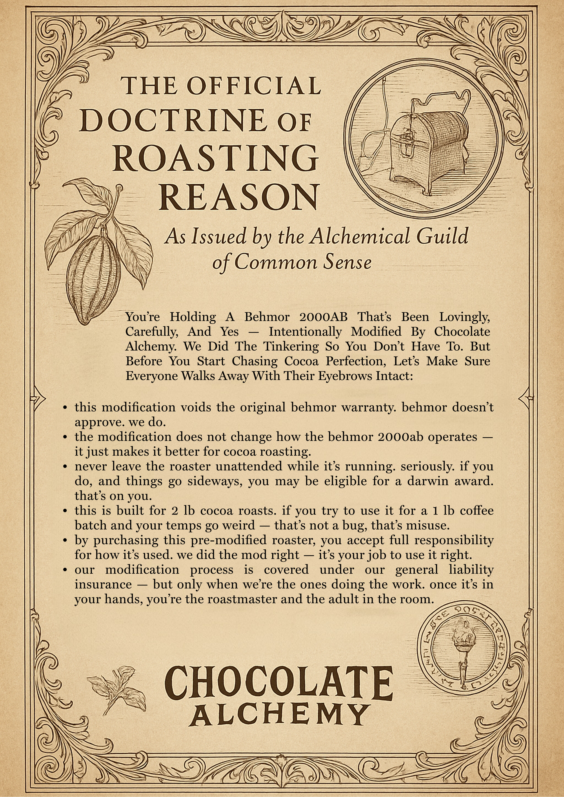 Behmor (2000AB+) Thermocouple modification Service