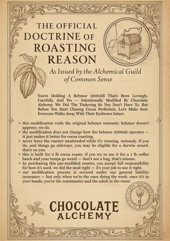 Behmor (2000AB+) Thermocouple modification Service